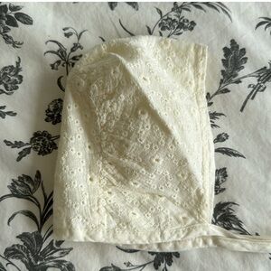 Zara Cream Eyelet Bonnet Hat